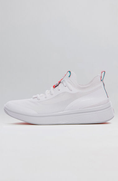 Wide Flow White Athletic Shoe, , large